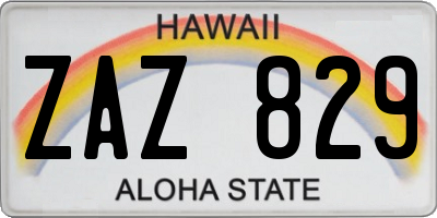HI license plate ZAZ829