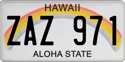 HI license plate ZAZ971