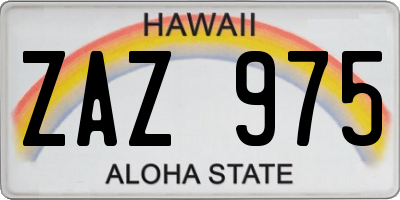 HI license plate ZAZ975