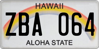 HI license plate ZBA064