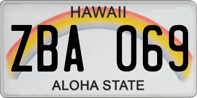 HI license plate ZBA069