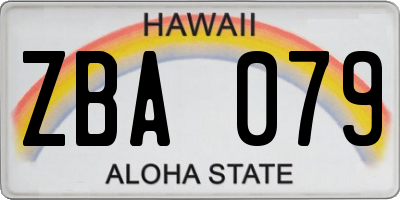 HI license plate ZBA079