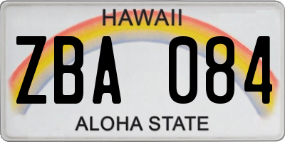 HI license plate ZBA084