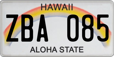 HI license plate ZBA085