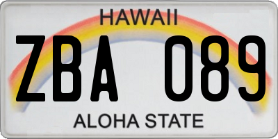 HI license plate ZBA089
