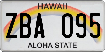 HI license plate ZBA095