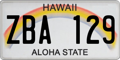 HI license plate ZBA129