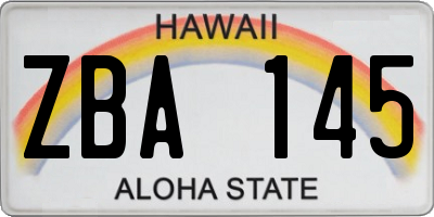 HI license plate ZBA145