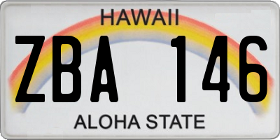 HI license plate ZBA146