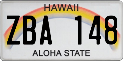 HI license plate ZBA148