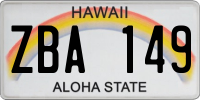 HI license plate ZBA149