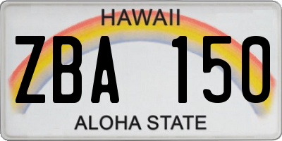 HI license plate ZBA150