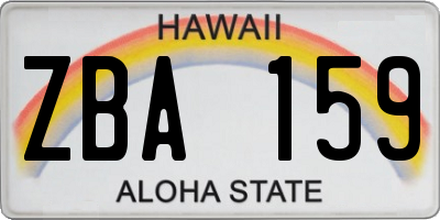 HI license plate ZBA159