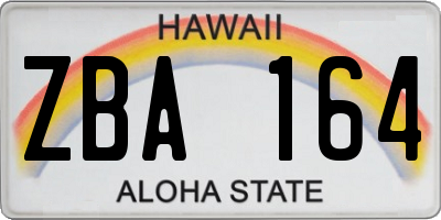HI license plate ZBA164