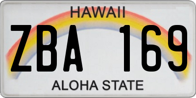 HI license plate ZBA169