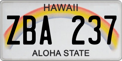 HI license plate ZBA237