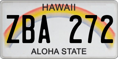 HI license plate ZBA272