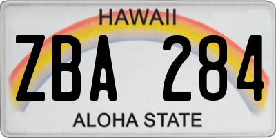 HI license plate ZBA284