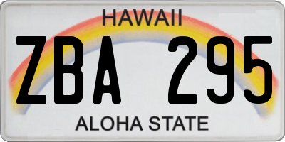 HI license plate ZBA295