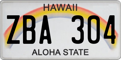 HI license plate ZBA304