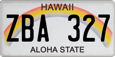 HI license plate ZBA327