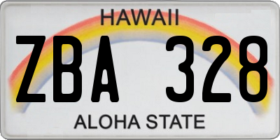 HI license plate ZBA328