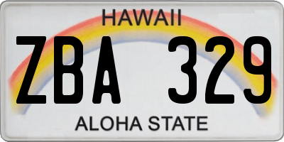 HI license plate ZBA329