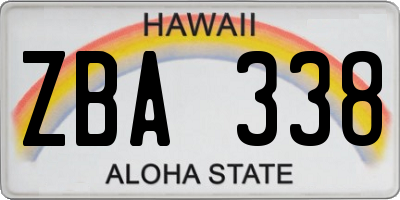 HI license plate ZBA338