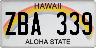 HI license plate ZBA339