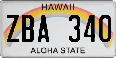HI license plate ZBA340