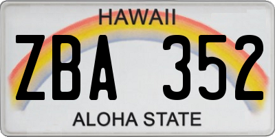 HI license plate ZBA352