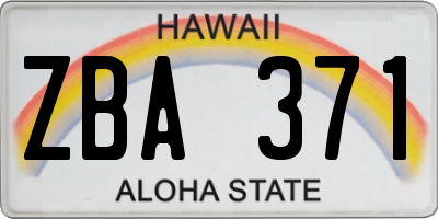 HI license plate ZBA371