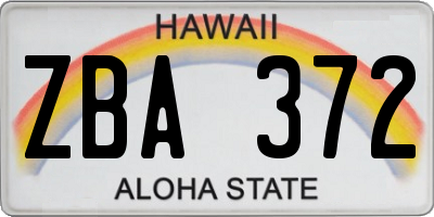 HI license plate ZBA372