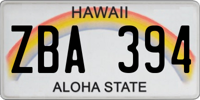 HI license plate ZBA394