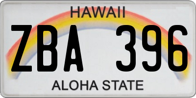 HI license plate ZBA396
