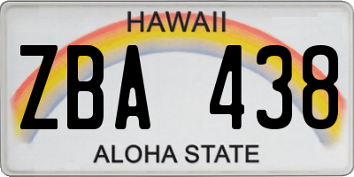 HI license plate ZBA438