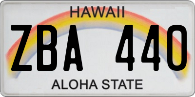 HI license plate ZBA440