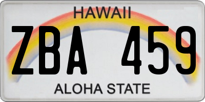 HI license plate ZBA459