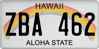 HI license plate ZBA462
