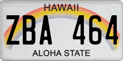HI license plate ZBA464
