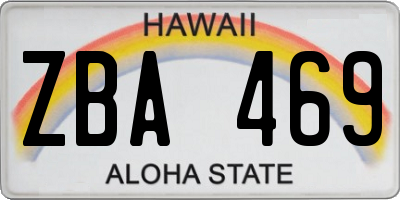 HI license plate ZBA469