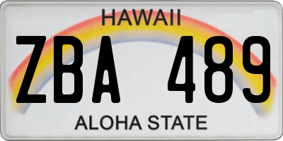 HI license plate ZBA489