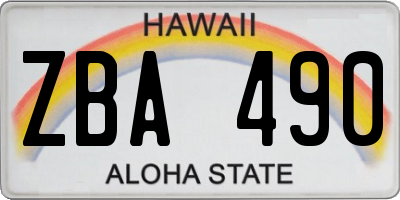 HI license plate ZBA490