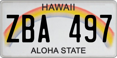 HI license plate ZBA497