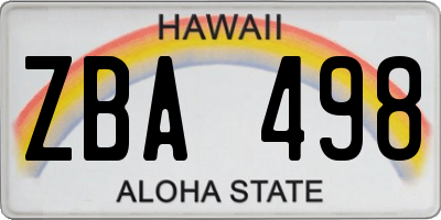 HI license plate ZBA498