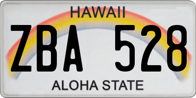 HI license plate ZBA528