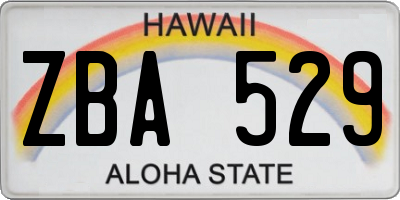 HI license plate ZBA529