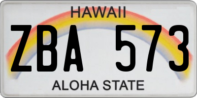 HI license plate ZBA573