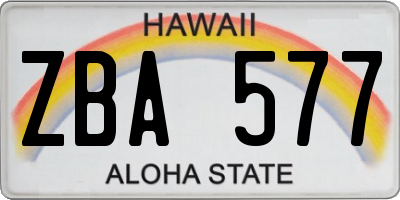 HI license plate ZBA577