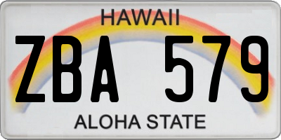 HI license plate ZBA579